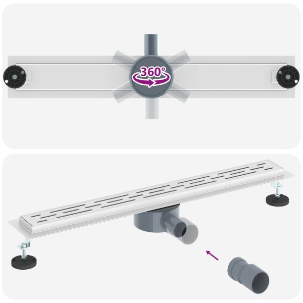 362 градуса дренаж за душ с дизайн на линия Сребрист 70 cm