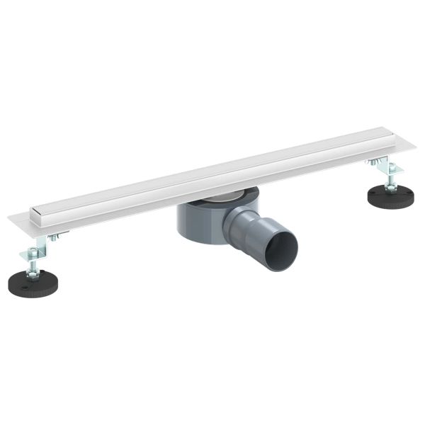 360° Душов отвод с тънък модел Сребрист 50 cm