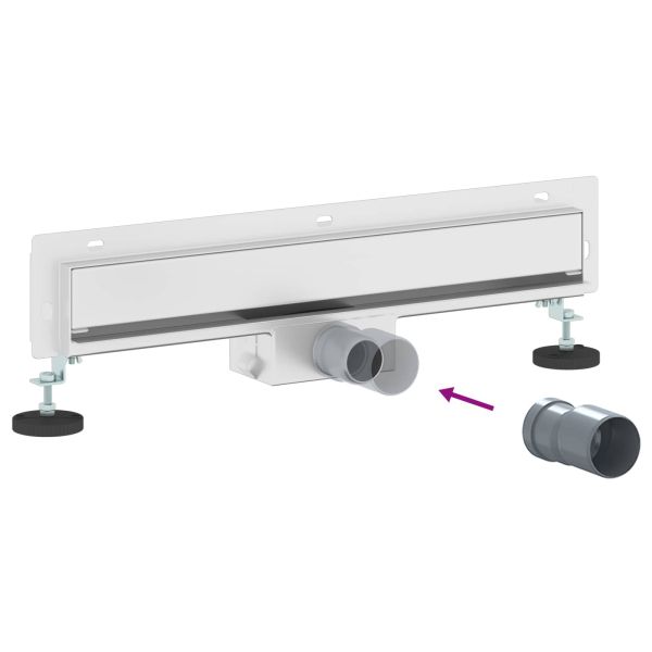 Стенен душов отвод Сребрист 50 cm Неръждаема стомана 304