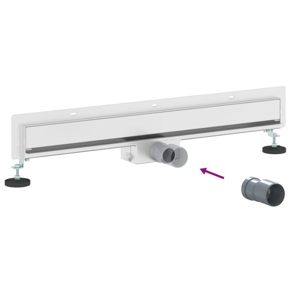 Стенен душов отвод Сребрист 70 cm Неръждаема стомана 304