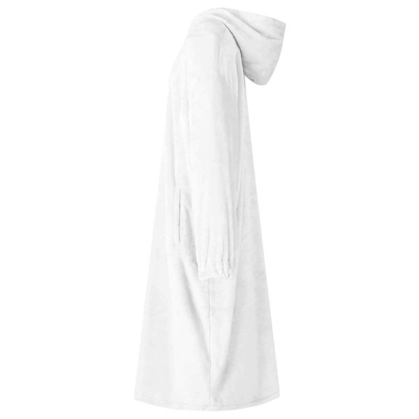 Одеяло с качулка Бяло s Фланела