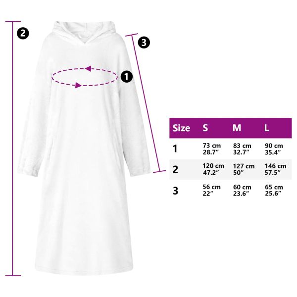 Одеяло с качулка Бяло m Фланела