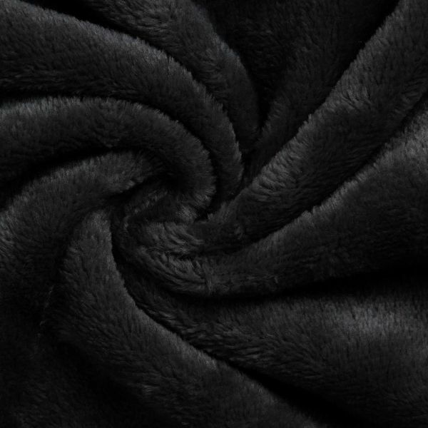 Одеяло с качулка Черно Фланела