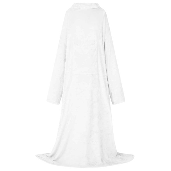 Одеяло с качулка Бяло Фланела