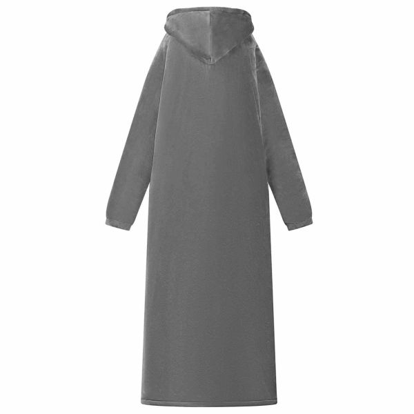 Одеяло с качулка Тъмен сив xl Флийс и фланел