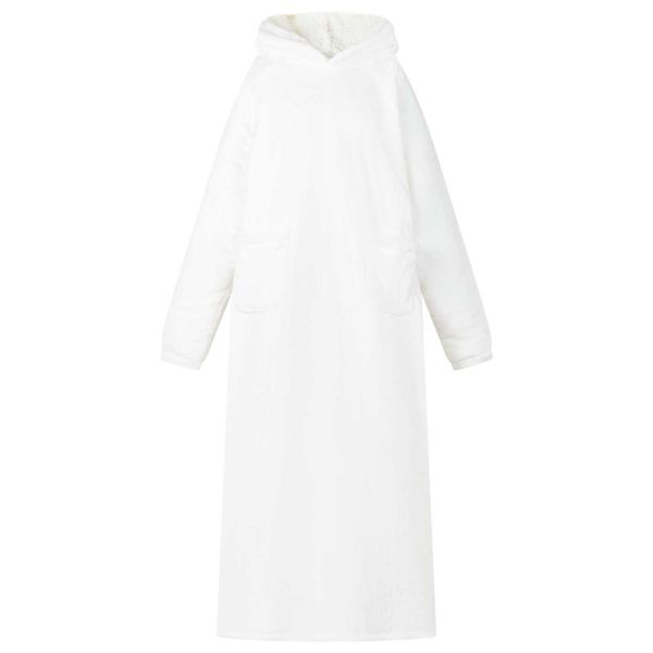 Одеяло с качулка Бяло l Флийс и фланел