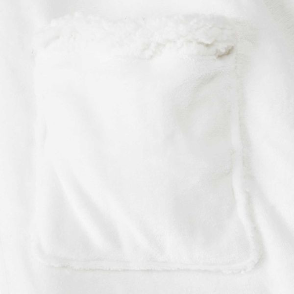 Одеяло с качулка Бяло l Флийс и фланел