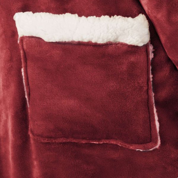 Одеяло с качулка Бордо червен m Флийс и фланел