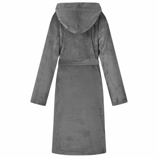 Халат с качулка Тъмен сив xl Фланела