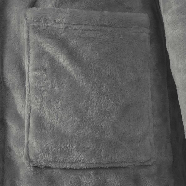 Халат с качулка Тъмен сив xl Фланела