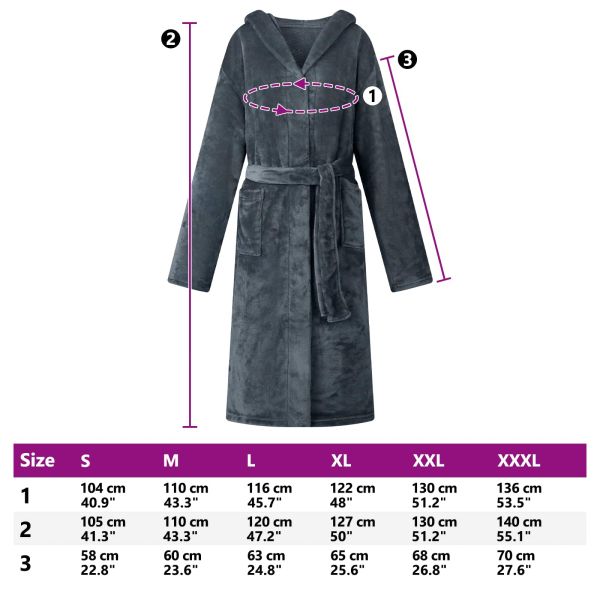 Халат с качулка Морски син xxxl Фланела