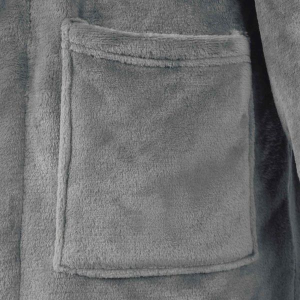 Халат без качулка Тъмен сив xxxl Фланела