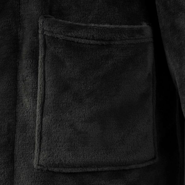 Халат без качулка Черно xxl Фланела