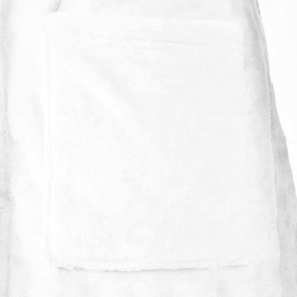 Халат без качулка Бяло xxxl Фланела