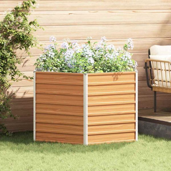 Вдигната леха за градина Светло кафяво 129 x 129 x 77 cm