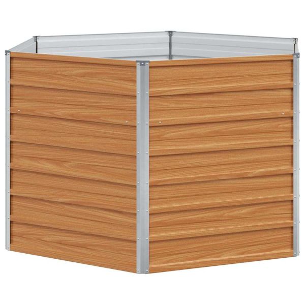 Вдигната леха за градина Светло кафяво 129 x 129 x 77 cm