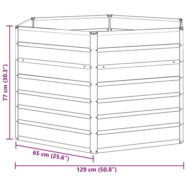 Вдигната леха за градина Светло кафяво 129 x 129 x 77 cm