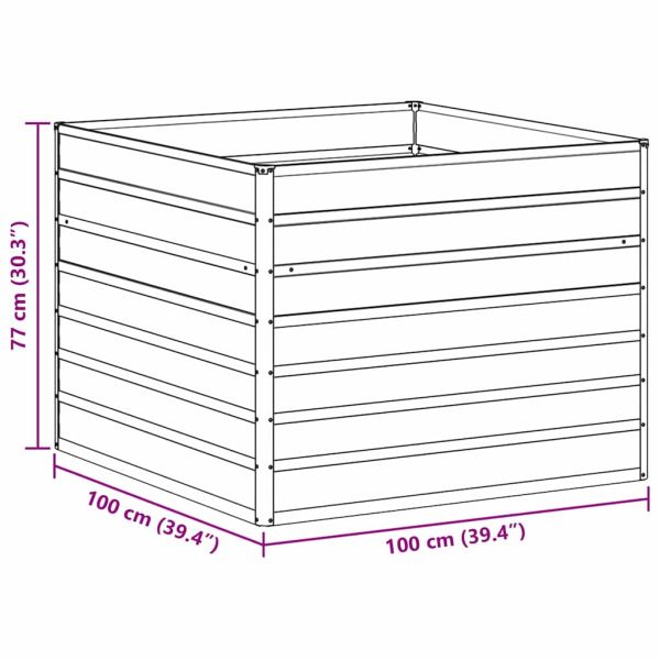 Градинска повдигната леха Светло кафяво 100 x 100 x 77 cm