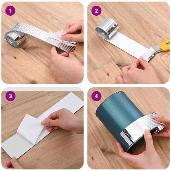 Огледално мозайчно плоча 3 pcs Сребрист 100 x 4 см Стъкло