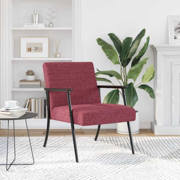 фотьойл Виненочервен 59 x 75 x 78 см текстил