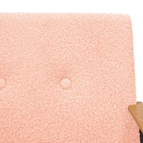 фотьойл Розово 59 x 75 x 78 см Къдрав текстил, подобен на вълна