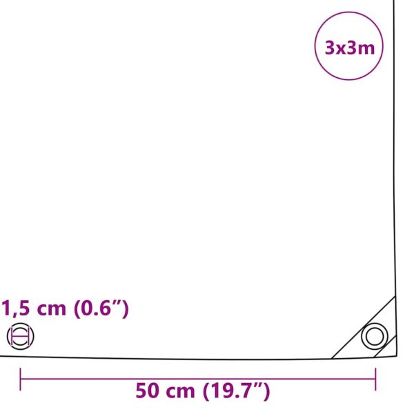 Найлон 650g / m² Маслинено зелено 3 x 3 m Канва с PVC покритие