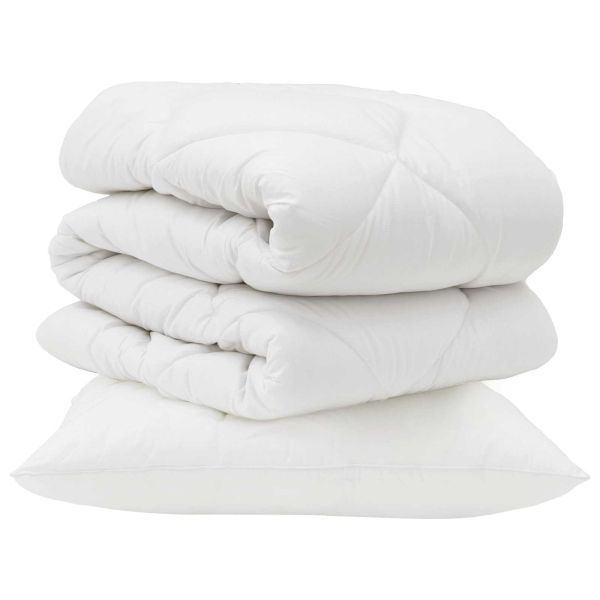 Завивка с възглавница 2 pcs Бяло Микрофибър