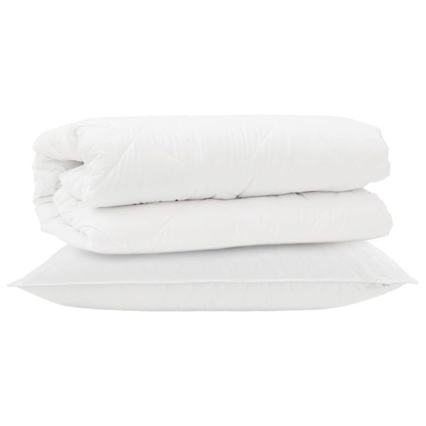 Комплект завивки с възглавница 2 pcs Бяло Микрофибър