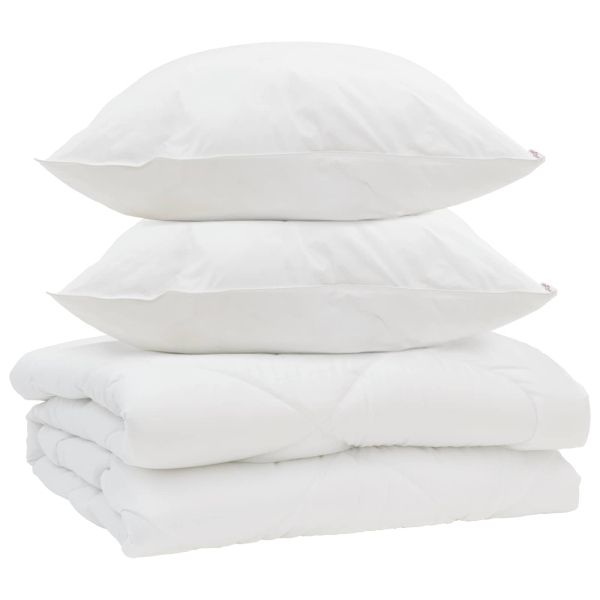 Завивка с възглавница 3 pcs Бяло Микрофибър