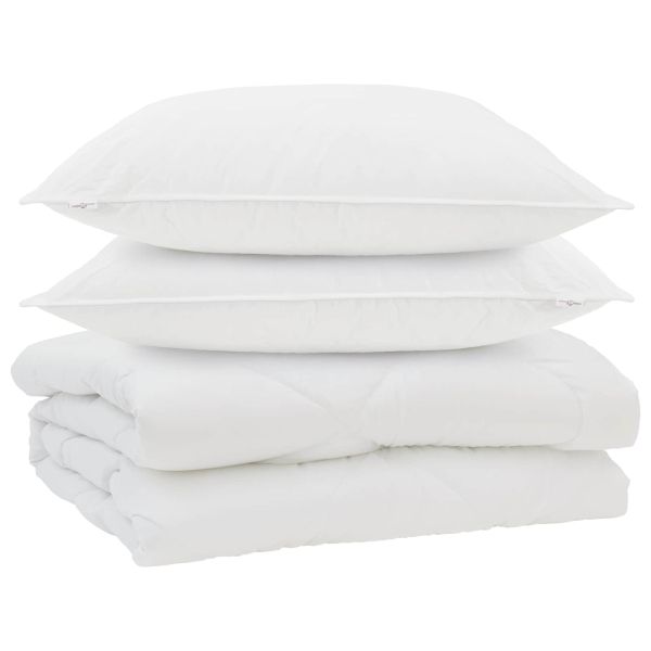 Завивка с възглавница 3 pcs Бяло Микрофибър