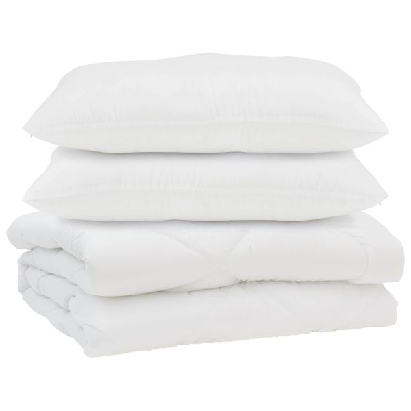 Завивка с възглавница 3 pcs Бяло Микрофибър