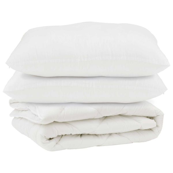 Завивка с възглавница 3 pcs Бяло Микрофибър