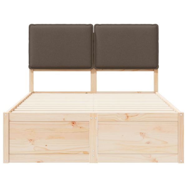 Леглова рамка с тапицирана гръбна част Таупе 120 x 190 cm