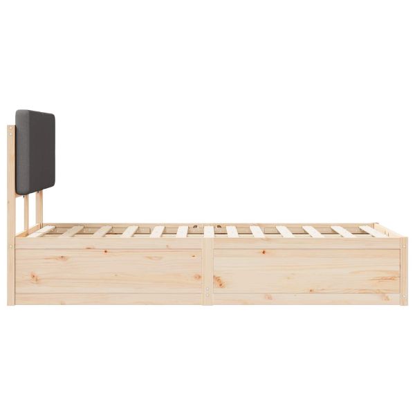 Леглова рамка с тапицирана гръбна част Тъмен сив 120 x 190 cm