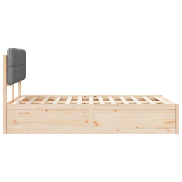 Леглова рамка с тапицирана гръбна част Светлосиво 120 x 200 cm