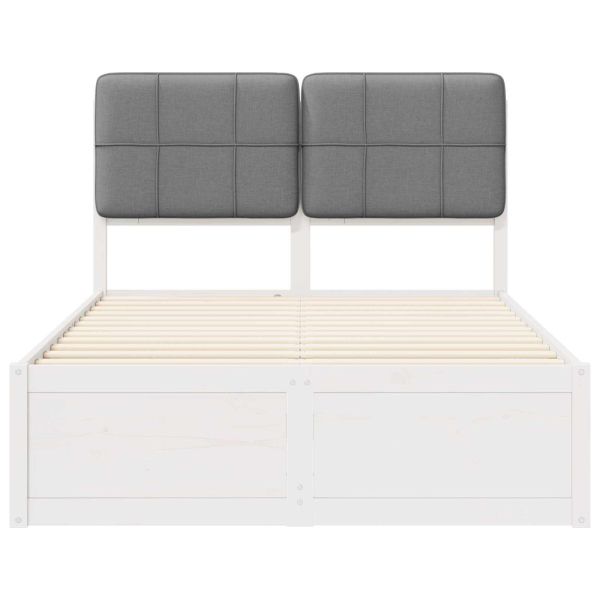 Леглова рамка с тапицирана гръбна част Светлосиво 120 x 200 cm