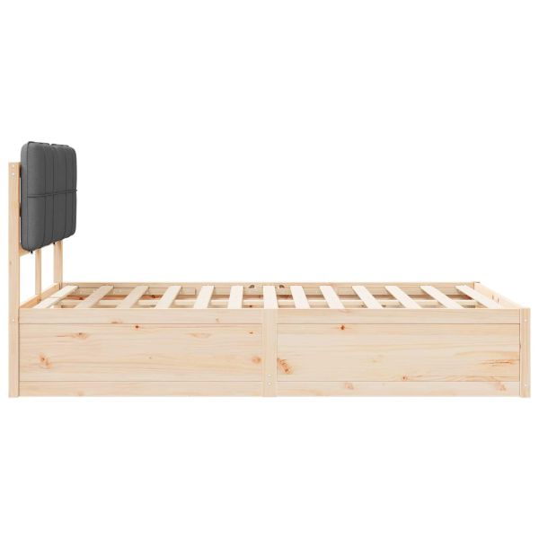 Леглова рамка с тапицирана гръбна част Тъмен сив 120 x 190 cm