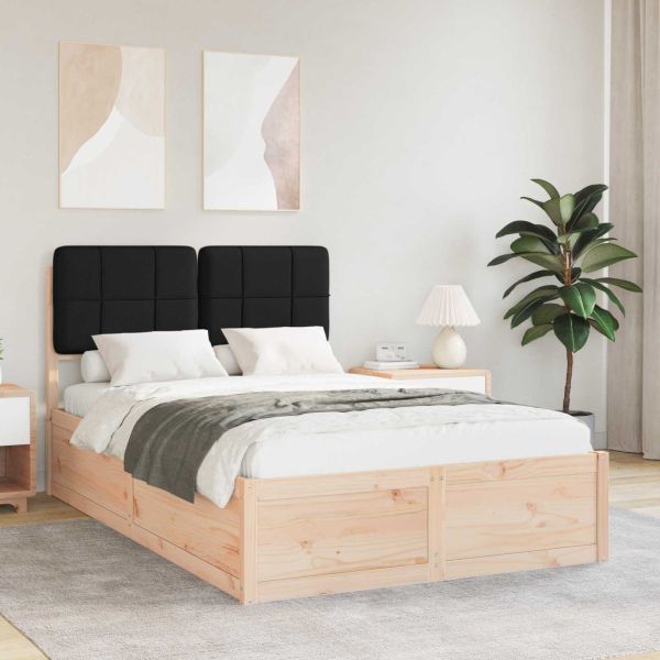 Леглова рамка с тапицирана гръбна част Черно 120 x 190 cm