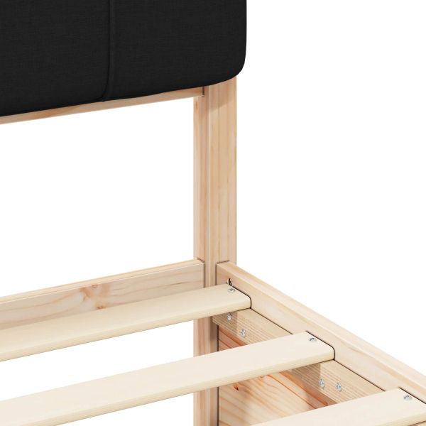 Леглова рамка с тапицирана гръбна част Черно 120 x 190 cm