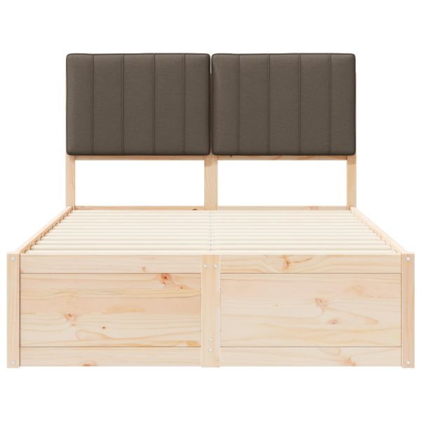 Леглова рамка с тапицирана гръбна част Таупе 120 x 200 cm