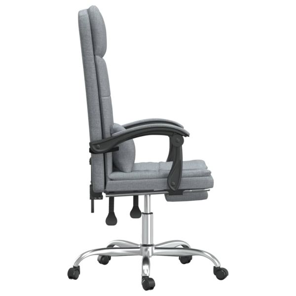 Масажен наклоняем офис стол, светлосив, текстил