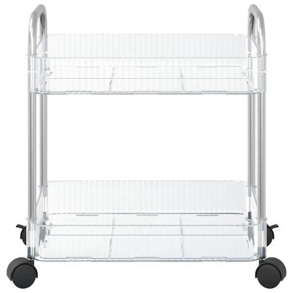 Количка за съхранение на 2 нива Прозрачна 37x28x43,5 cm Акрил