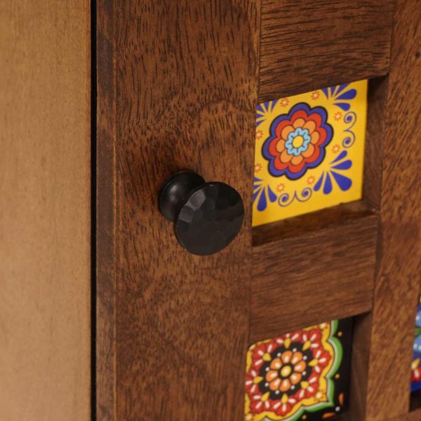 Нощен шкаф Кафяво 40 x 33,5 x 46 см Солидно мангово дърво