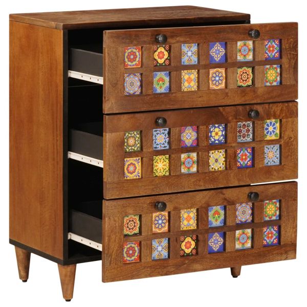 Служебен шкаф Орех 60 x 33,5 x 75 см Солидно мангово дърво