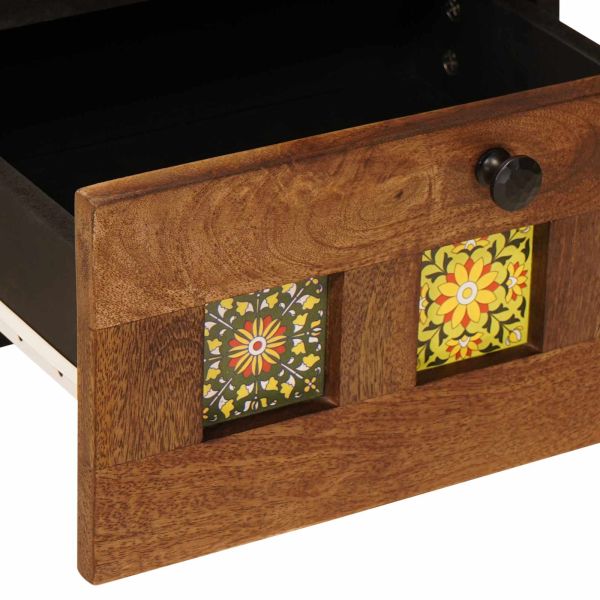 Нощен шкаф 2 pcs Кафяво 40 x 33 x 46 см Солидно мангово дърво