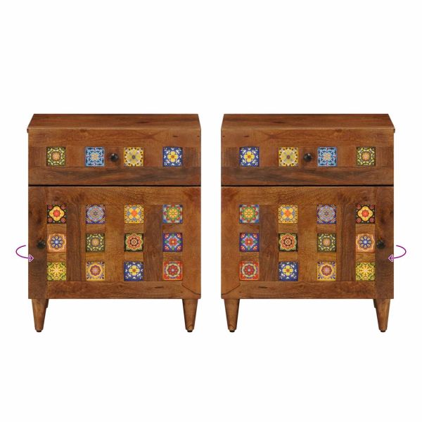 Нощен шкаф Кафяво 50 x 33 x 60 см Солидно мангово дърво