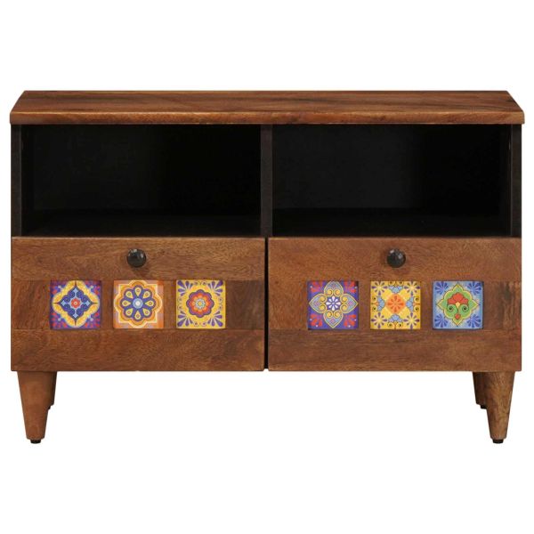 Масичка за кафе Кафяво 80 x 54 x 40 см Солидно мангово дърво