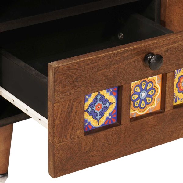 Масичка за кафе Кафяво 80 x 54 x 40 см Солидно мангово дърво