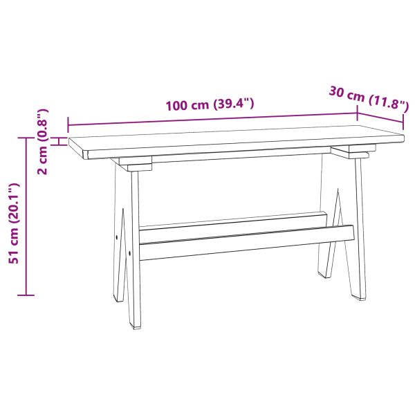Пейка Естествен 100 x 30 x 50 cm Масивна регенерирана дървесина