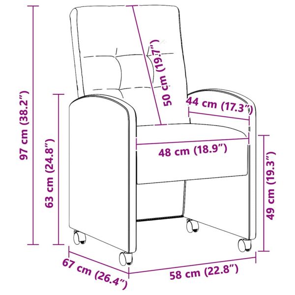 Столове с Колела с колела 2 pcs Светлосиво 57 x 67 x 98 см